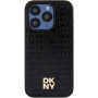 DKNY Repeat Pattern Stack Logo калъф с MagSafe за iPhone 15 Pro Max - черен