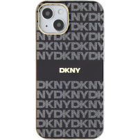 DKNY Repeat Pattern Tonal Stripe кейс с MagSafe за iPhone 15 - черен