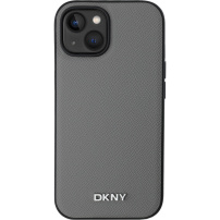 Калъф DKNY Silver Metal Logo с MagSafe за iPhone 14 - сив
