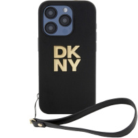 DKNY Stack Logo калъф с връзка за iPhone 14 Pro Max - черен