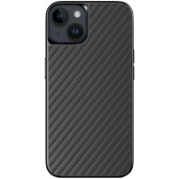 EPICO Hybrid Carbon кейс с мотив на въглеродни влакна и MagSafe за iPhone 14 - черен