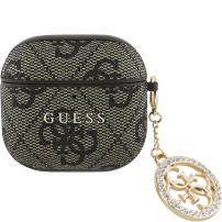 Guess 4G Script Charms калъф за AirPods 4 / 5 - кафяв