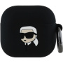 Karl Lagerfeld 3D Logo NFT Karl Head силиконов калъф за AirPods 4 / 5 - черен