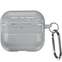 Калъф с десен от карбонови нишки за AirPods 4 / 5 - сив