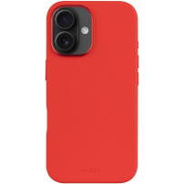 FIXED MagFlow Silicone Cover с MagSafe за iPhone 16 - Червен