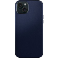 FIXED MagLeather кожен кейс с MagSafe за iPhone 15 - тъмносин
