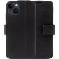 FIXED ProFit кожен флип калъф за iPhone 14 Plus - черно