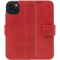 FIXED ProFit кожен флип калъф за iPhone 15 Plus - червено