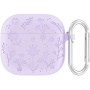 Силиконов калъф с десен на цветя за AirPods 4 / 5 - лилав