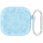 Силиконов калъф с десен на цветя за AirPods 4 / 5 - син