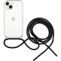 FIXED Pure Neck прозрачен калъф с връзка за iPhone 14 Plus - черен