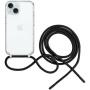 FIXED Pure Neck прозрачен кейс с каишка за iPhone 15 Plus - черен