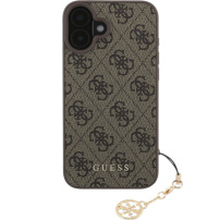 Guess Калъф 4G Charms за iPhone 16 Plus - кафяв
