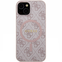 Калъф Guess 4G Colored Ring с MagSafe за iPhone 14 - розов