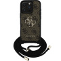 Guess 4G метален кейс с лого Crossbody с въже за iPhone 16 Pro - кафяв