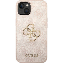 Guess 4G Metal Logo кейс за iPhone 14 - розов