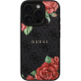 Guess Калъф 4G Roses с мотив роза и MagSafe за iPhone 16 Pro Max - сив