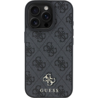 Guess 4G Small Metal Logo Cover с MagSafe за iPhone 16 Pro - Сив