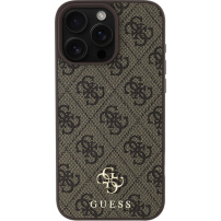 Guess 4G Small Metal Logo Cover с MagSafe за iPhone 16 Pro Max - кафяв