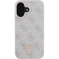Guess 4G Strass Triangle Metal Logo cover за iPhone 16 - розов