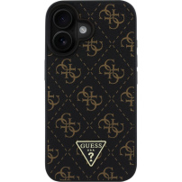 Guess 4G Triangle Metal Logo cover за iPhone 16 - черен