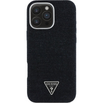 Guess Denim Triangle Logo кейс с MagSafe за iPhone 16 Pro - черен