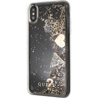 Guess Glitter Case Hearts кейс за iPhone XS Max - златна