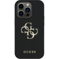 Guess Grained 4G Metal Logo Case за iPhone 13 Pro - черен