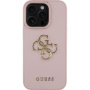 Guess Grained 4G Small Metal Logo Case с MagSafe за iPhone 16 Pro - Розов