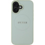 Guess Grained Classic Капак с лого MagSafe за iPhone 16 - зелен