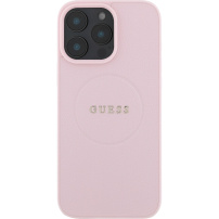 Guess Grained Classic Logo Cover с MagSafe за iPhone 16 Pro - Розов