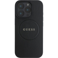 Guess Grained Classic Logo Cover с MagSafe за iPhone 16 Pro Max - черен