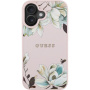 Guess Grained Magnolia кейс с флорален мотив и MagSafe за iPhone 16 - розов
