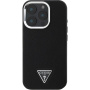 Guess Калъф Grained Triangle Logo Cover с MagSafe за iPhone 16 Pro Max - черен