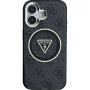 Guess Калъф IML 4G Glitter and Triangle Logo с MagSafe за iPhone 16 - сив