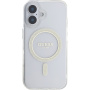 Guess IML Glitter Ring Cover с MagSafe за iPhone 16 - Прозрачен