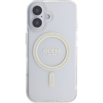 Guess IML Glitter Ring Cover с MagSafe за iPhone 16 - Прозрачен