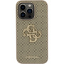 Guess Perforated 4G Glitter Metal Logo кейс за iPhone 14 Pro Max - златен