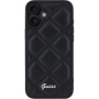 Guess Капитониран калъф за iPhone 16 - черен