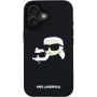 Karl Lagerfeld 3D гумен кейс с двойни глави за iPhone 16 - черен