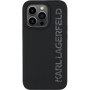 Karl Lagerfeld 3D гумен блясък лого калъф за iPhone 13 Pro - черен