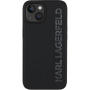 Karl Lagerfeld 3D гумен блясък лого калъф за iPhone 14 - черен