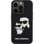 Karl Lagerfeld 3D Rubber Karl and Choupette калъф за iPhone 15 Pro - черен