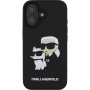 Karl Lagerfeld 3D Rubber Karl and Choupette cover за iPhone 16 - черен