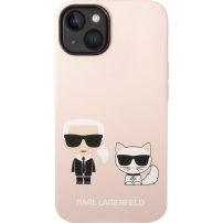 Karl Lagerfeld and Choupette силиконов кейс за iPhone 14 Plus - розов