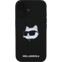 Karl Lagerfeld Choupette Head Silicone Cover с MagSafe за iPhone 16 - Черен