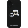 Karl Lagerfeld Силиконов калъф Double Heads с MagSafe за iPhone 16 Plus - черен
