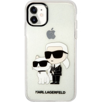 Karl Lagerfeld IML Glitter Karl and Choupette NFT блестящ кейс за iPhone 11 - прозрачен