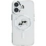 Karl Lagerfeld IML K&CH Heads Metal Frame Cover с MagSafe за iPhone 16 - Прозрачен
