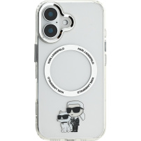 Karl Lagerfeld Капак IML Karl and Choupette с MagSafe за iPhone 16 Plus - прозрачен